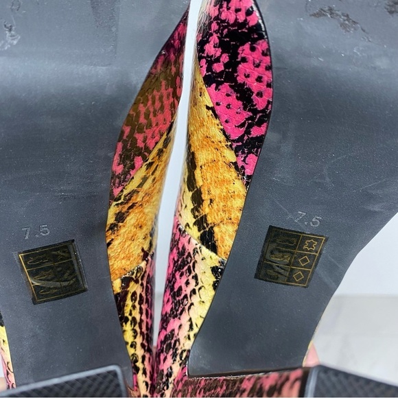 Jeffrey Campbell Okurr Chunky Platform Snakeprint Leather Pump 7 1/2 - Picture 14 of 16